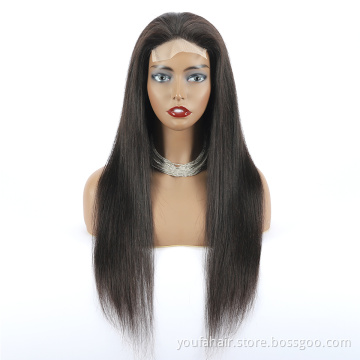 Wholesale 150 Density Hd Lace Front Wig Straight Brazilian Virgin Hair Transparent Lace Closure Human Hair Wigs for Black Women